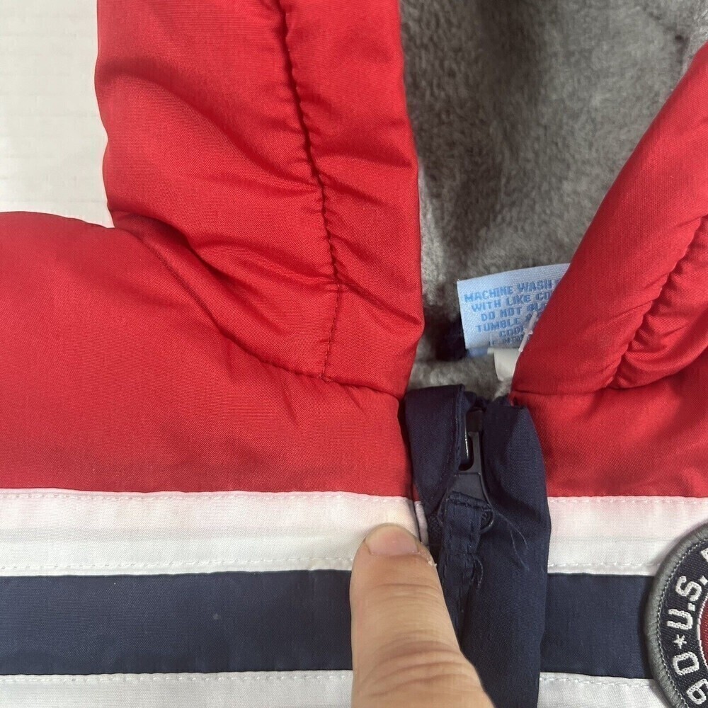 Snow Suit Baby 0-9 Months U.S. Polo Assn navy, red, white Works With Seatbelt - Picture 6 of 11